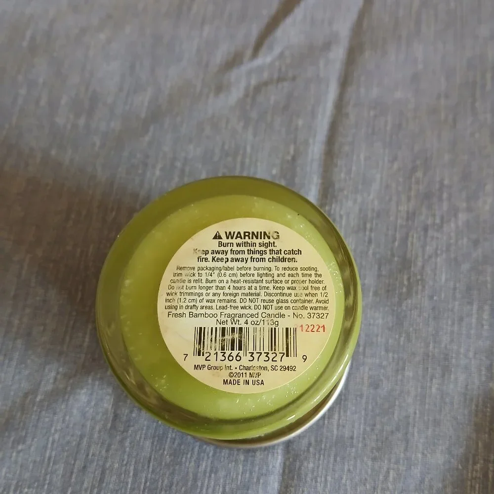 Candle Fresh Bamboo 4 oz New